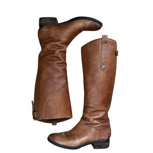 Sam Edelman Penny Knee-High Riding Boots Brown Leather Women's US 7M